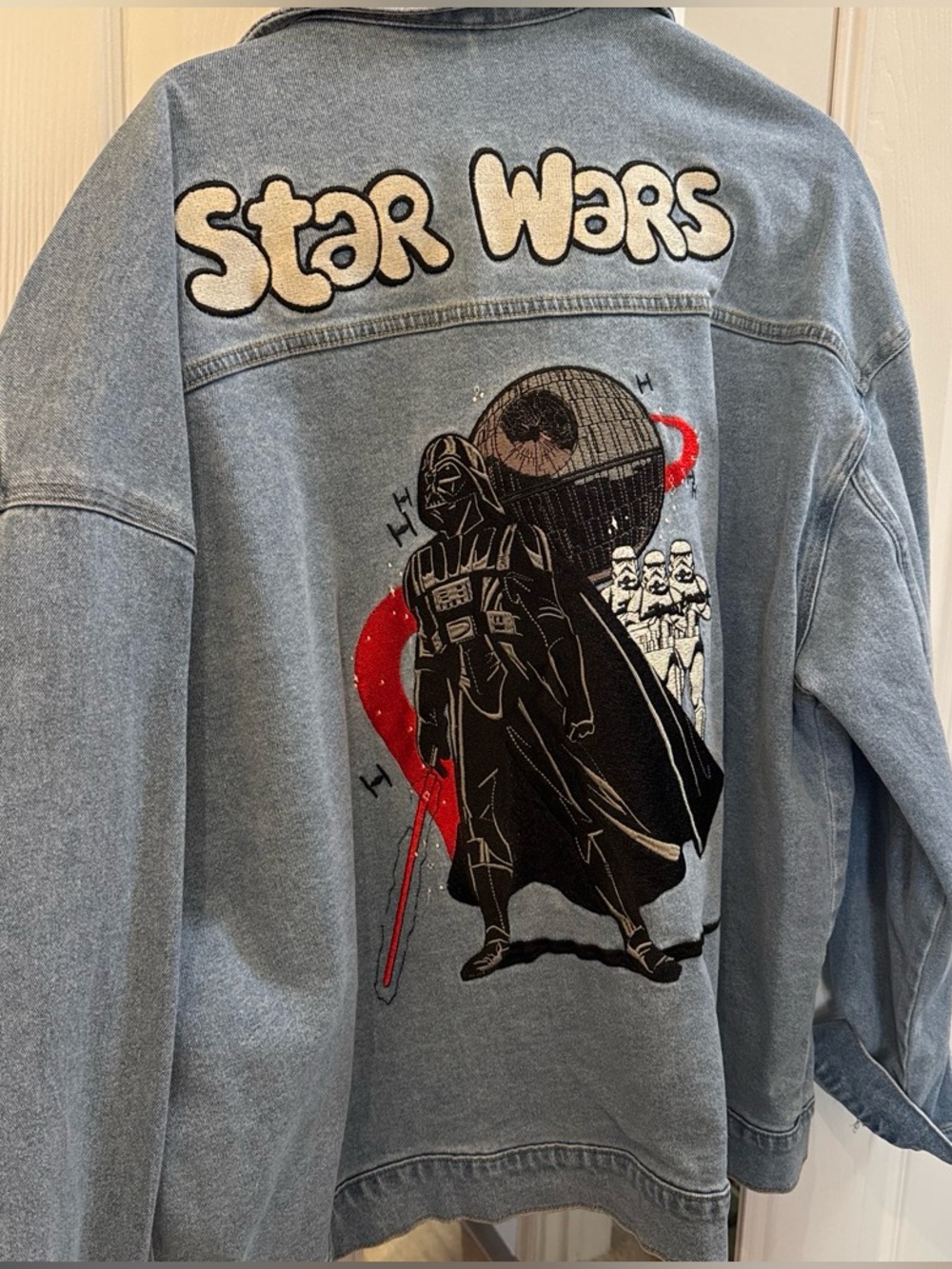 Star Wars Light Blue Denim Jacket with Darth Vader & Stormtroopers